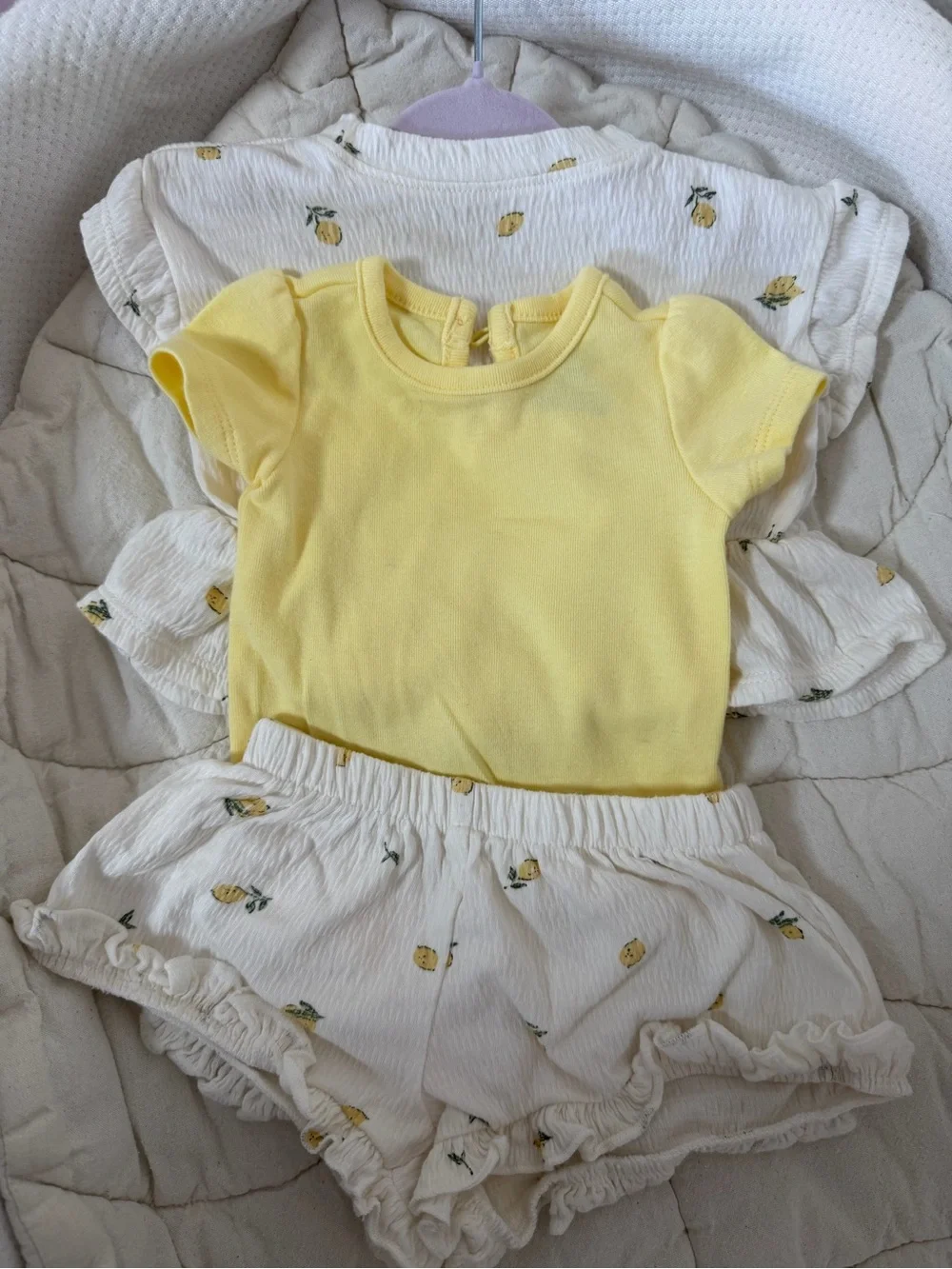 Carter's Yellow and Cream Lemon Print Kids Matching Set